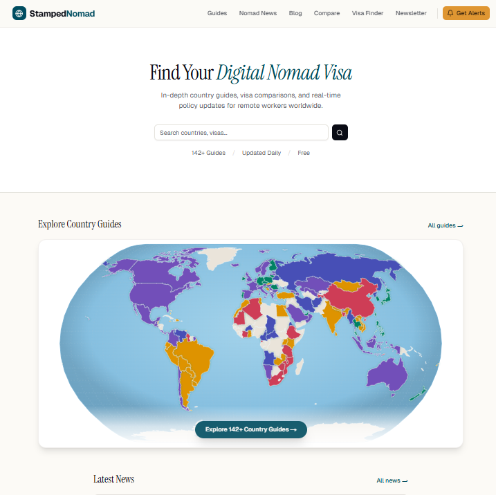 Stamped Nomad Website Screenshot