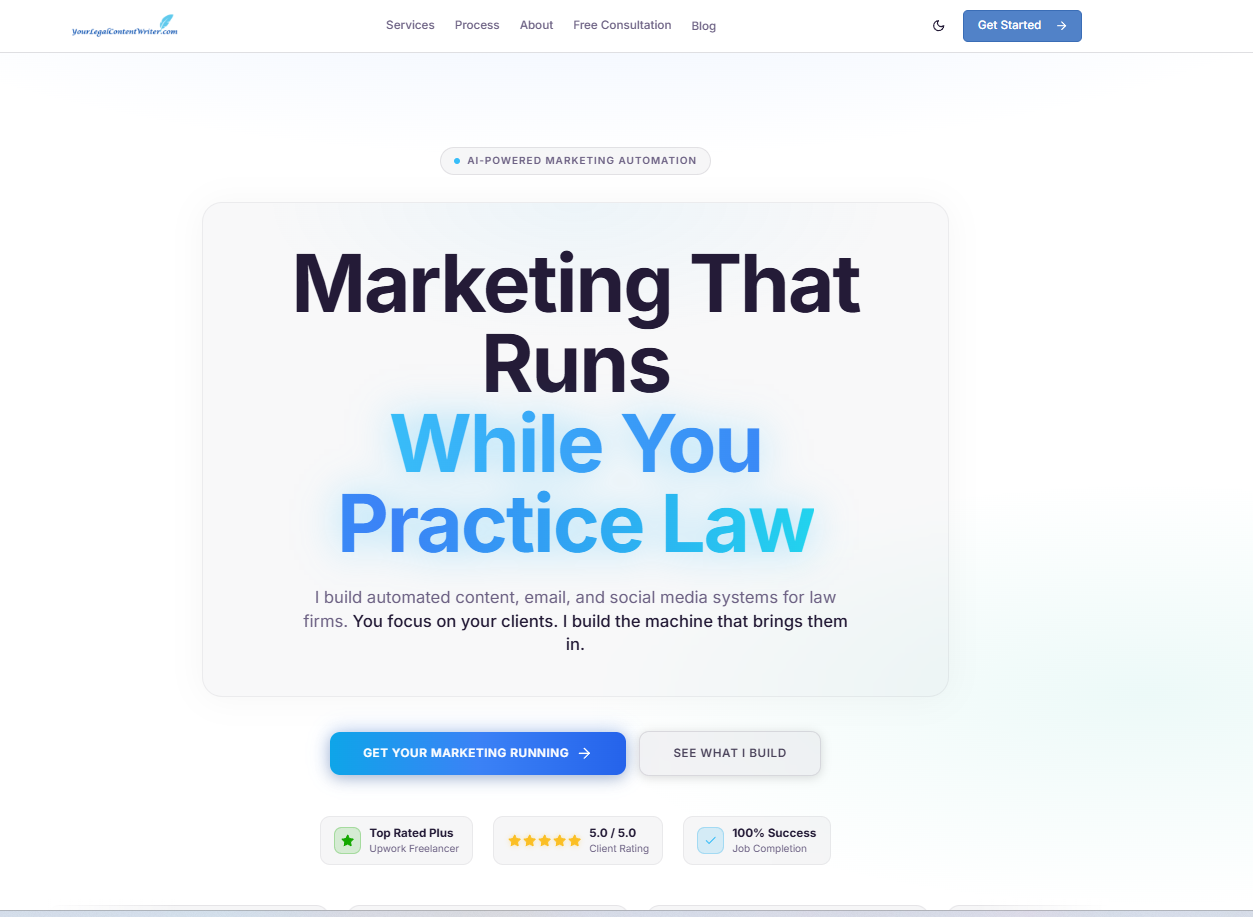 Your Legal Content Writer Website Screenshot